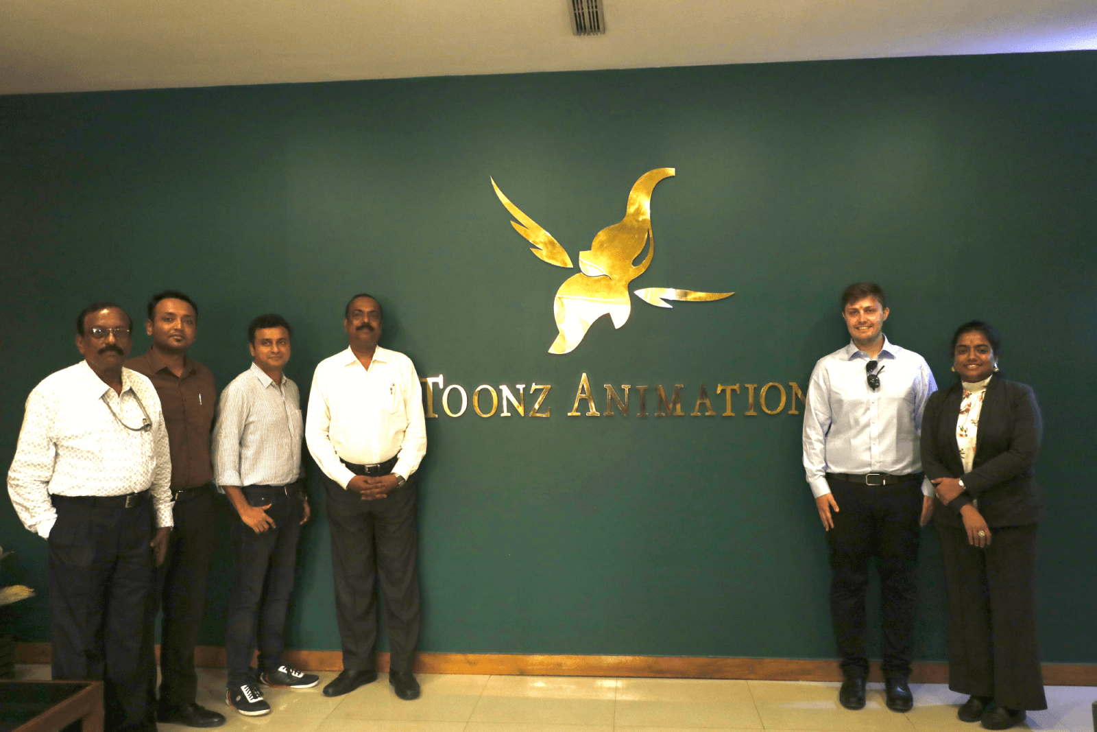 Delegates from the British High Commission in India visiting the Toonz Animation office at Technopark.