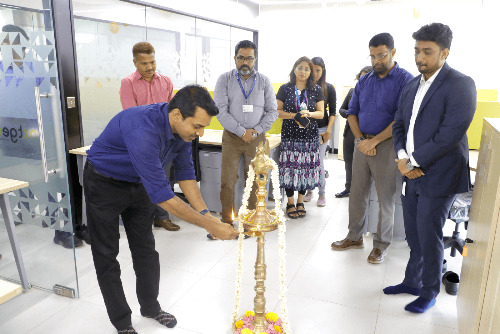 Lighting of the ceremonial lamp.