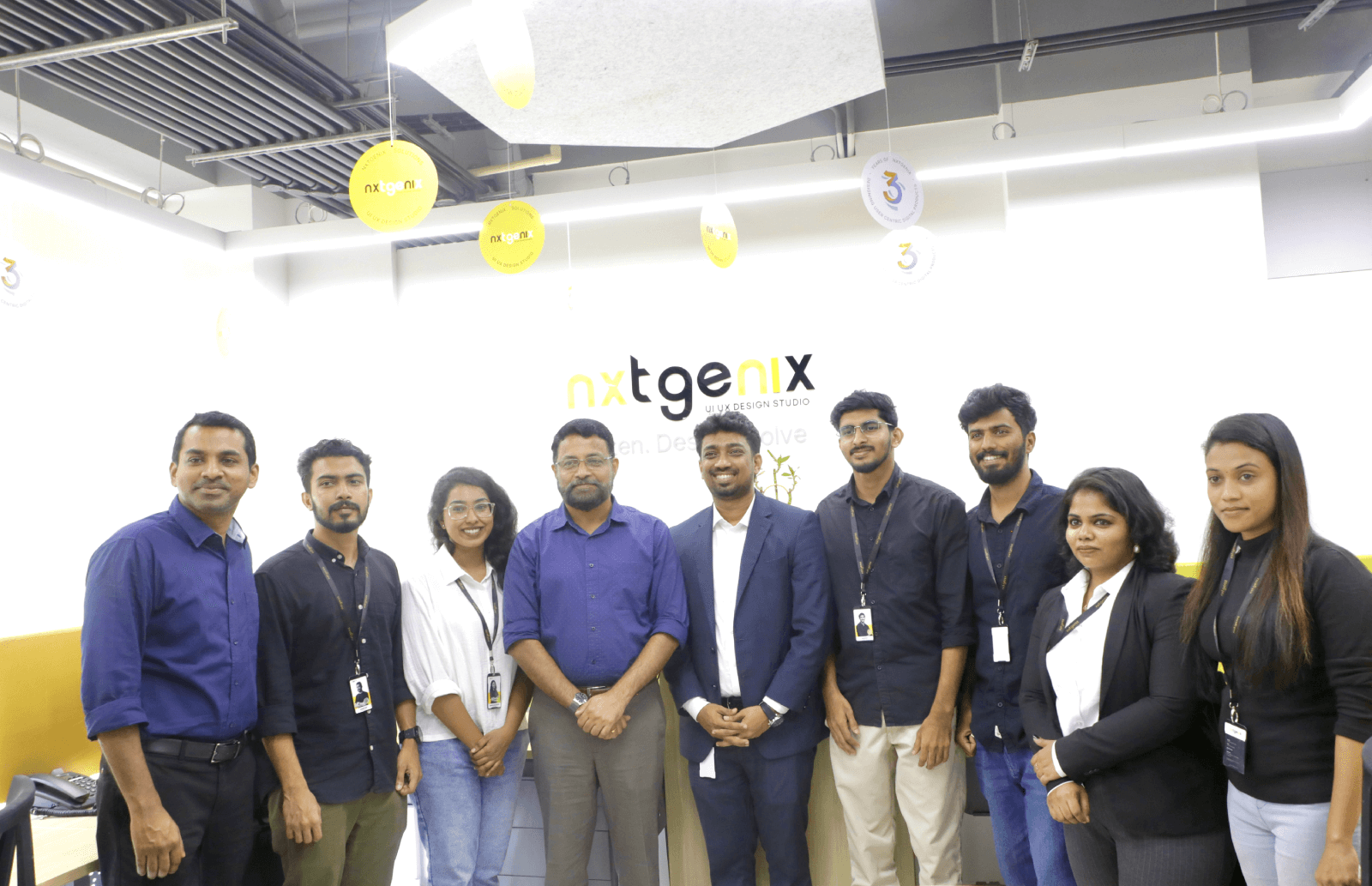 Col Sanjeev Nair (Retd), CEO, Technopark, Mr. Sajan S Nandan, CEO and Founder at NxtGenix Solutions, and team members from  NxtGenix Solutions at the inauguration.