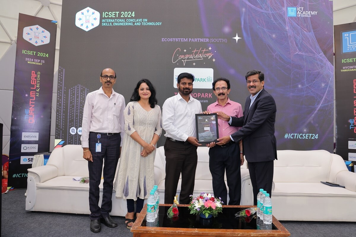 Technopark chosen for the prestigious Ecosystem Partner (Trivandrum) Award by the ICT Academy of Kerala