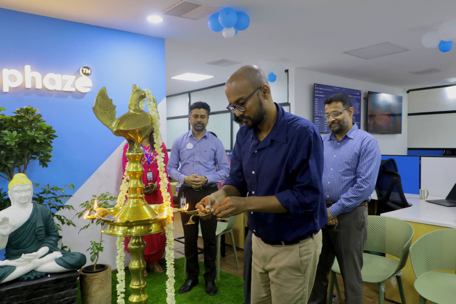 Mr. Vaisakh TR, CEO, Prophaze, lighting the ceremonial lamp.