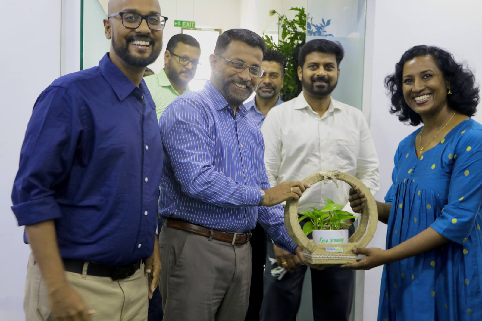 Team Technopark handing a token of appreciation to Ms. Lakshmi Das, COO, Prophaze.