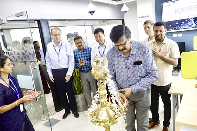 Mr. Sreekumar V, Secretary of GTech lighting the inaugural lamp.