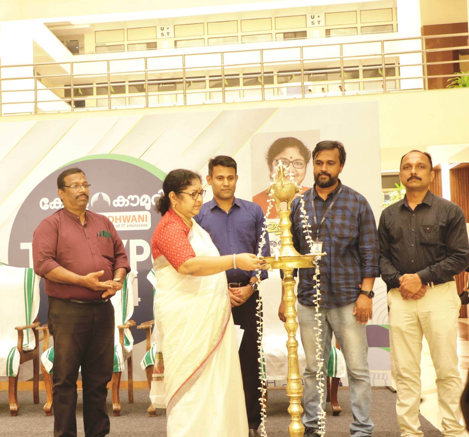 Dr R Bindu lighting the inaugural lamp.