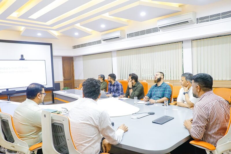 Discussion with Col Sanjeev Nair (Retd), CEO Technopark; Mr. Vasanth Varada, DGM, Customer Relationship; and Mr. George Jacob, Asst Marketing Manager.