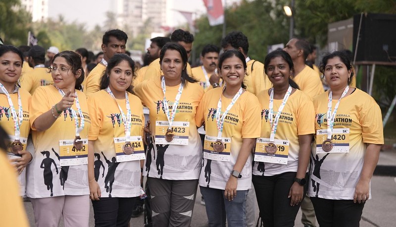 Women Power - the women staff of Park Centre who ran the marathon.